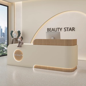 Moderna Beleza Branca Clínica Recepção Salão Recepção Recepção Led Luz Recepção para Spa - Product Image 1