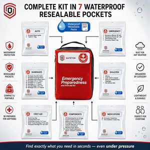 Kit <span class=keywords><strong>de</strong></span> Primeros Auxilios <span class=keywords><strong>de</strong></span> <span class=keywords><strong>Viaje</strong></span>, 180 Piezas, Kit <span class=keywords><strong>de</strong></span> Supervivencia para Aventuras al Aire Libre, Portátil, para Emergencias, Senderismo, Camping, Primeros Auxilios Médicos, FAK - Product Image 4