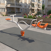 Balancín para Exteriores para Padres e Hijos, Diseño para 1 Adulto + 2 Niños, Estructura de Acero Resistente D114*3mm, Balancín Familiar para Parque con Certificación ISO