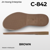 Sandal Wanita Jin Hoong Ringan Tahan Lama Anti-Selip PVC Tebal 15mm C-842 Sol Coklat Tahan Air Dari Malaysia