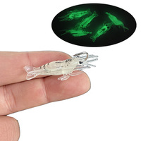 Hameçons en acier inoxydable pour leurres souples artificiels, forme crevette, 20 pièces, 4 cm, 1,3 g, leurre souple bionique, vente chaude transfrontalière