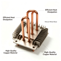 Dissipateur thermique électronique en tube de cuivre plié avec précision, directement de l'usine, pour unité de refroidissement de centre de données de serveur