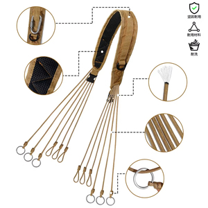 Lanière de survie en plein air en polyester imperméable durable, tressée à la main, multi-boucles pour les outils quotidiens, petits équipements - Product Image 1