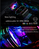 Ventilateur silencieux PWM Cooler Master MF140 Halo ARGB 14 cm RGB 5V/3 broches pour boîtier d'ordinateur, refroidisseur de processeur PC, refroidissement par eau 140 mm, remplace les ventilateurs