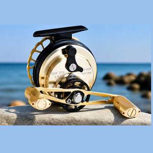 Moulinet <span class=keywords><strong>de</strong></span> pêche en mer AEROKUN résistant à l'eau salée, à déroulement intermittent et continu, tout en métal, pour la pêche en radeau - Product Image 5