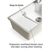 Évier de salle de bain en céramique intégré, lavabo sous plan, évier de lavage profond avec installation murale