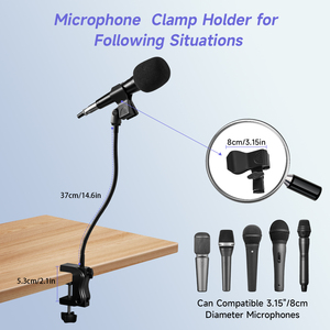 Soporte de Micrófono Profesional de Aleación de Aluminio con Diseño Dos en Uno, Rotación de 360°, 2 Clips, Portátil para Transmisiones en Vivo - Product Image 5