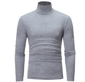 Nuevas Camisetas de Moda de Poliéster de Color Sólido con Logo Personalizado para Hombre de Corte Slim y Cuello de Tortuga - Product Image 5