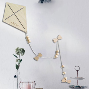 Adornos de pared de madera de estilo nórdico para habitación infantil, colgantes creativos de cometa DIY, decoración del hogar. - Product Image 3