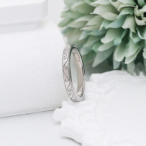 925 스털링 실버 링 밴드 도매 가격 패턴 조각 여성 웨딩 밴드 - Product Image 1