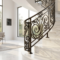 Rampe d'escalier décorative élégante en fer forgé pour l'intérieur