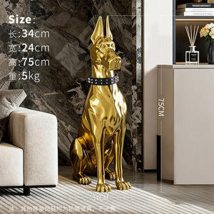 Escultura de <span class=keywords><strong>Doberman</strong></span> Pinscher de Gran Tamaño, Estilo Golden Retriever, Arte Animal Moderno, Cromado en Oro y Plata, para Decoración - Product Image 5