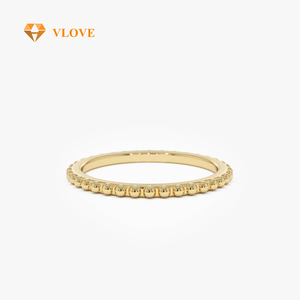 Anillo <span class=keywords><strong>de</strong></span> Bodas <span class=keywords><strong>de</strong></span> Oro Sólido <span class=keywords><strong>de</strong></span> 14K con Cuentas para Pareja, Anillo Simple Apilable para Compromiso y Regalo <span class=keywords><strong>de</strong></span> Aniversario - Product Image 1