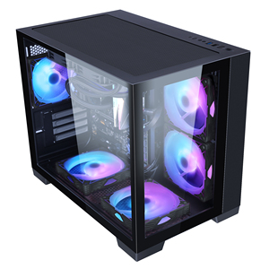 SAMA de doble cara de vidrio templado micro ATX caja de la computadora soporte 240 enfriador de líquido mini <span class=keywords><strong>ITX</strong></span> caja OEM ODM caja de la PC - Product Image 2