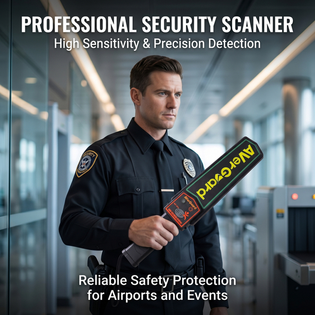 Averguard MD-3003B1 Handheld Body Scanner | High Sensitivity Exam Anti-Cheating Wand Metal Detector for Factory Anti-Theft