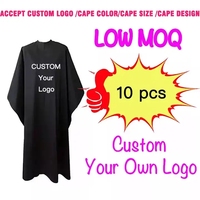 Capes de barbier professionnelles avec col en silicone, logo personnalisé, robe de barbier, cape de coupe de cheveux, cape de coiffure, cape de salon de coiffure