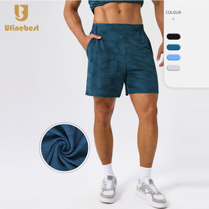 Short de sport d'été décontracté à taille moyenne pour hommes, pantalon de fitness extensible imprimé respirant à séchage rapide pour la course à pied - Product Image 1