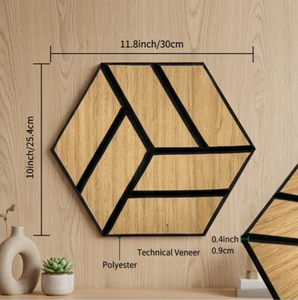Panel Acústico Hexagonal de Diseño 3D, Panel Acústico de Madera Contrachapada con Certificación CE, Insonorizante y Resistente al Fuego - Product Image 1