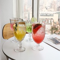 Verre à cocktail à pied et tasse à lait réutilisables, style Ins moderne, à motif de dessin animé - Haute valeur esthétique, pour jus, yaourt, latte glacé, pudding, thé au lait