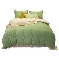 Lençol de cama de pelúcia, cor sólida, macia e confortável, para o inverno