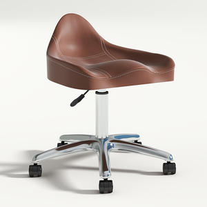 Taburete giratorio <span class=keywords><strong>de</strong></span> elevación <span class=keywords><strong>de</strong></span> cuero para peluquero, silla <span class=keywords><strong>de</strong></span> peluquero con respaldo <span class=keywords><strong>de</strong></span> marco metálico - Product Image 4