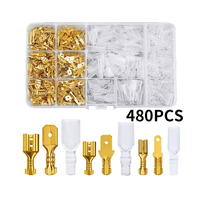 480 pièces mâle femelle boîte de fil connecteur de câble isolé 2.8/6.3mm bornes à sertir électrique connecteurs Termin Spade Kit assorti