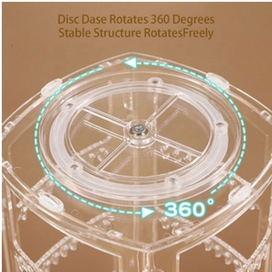 Rak <span class=keywords><strong>Display</strong></span> bening Organizer dudukan perhiasan 4 tingkat berputar 360 untuk penyimpanan dudukan anting menjuntai - Product Image 3
