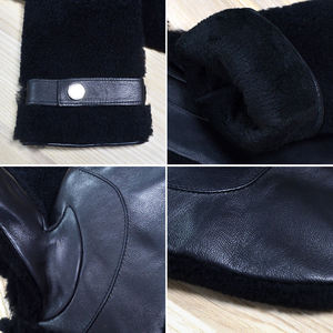 Guantes de Invierno para Mujer de Cuero Genuino con Forro de Piel de Oveja, Cálidos, Transpirables, con Pantalla Táctil, Logotipo Personalizado, Marca DSX, Modelo Low - Product Image 5