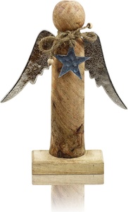 Reliable Manufacturer of Latest Design Top Quality Christmas Decor Christmas Wooden Angel with Golden <b>wings</b> - Product Image 3