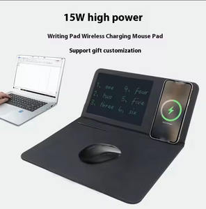 Multifunktion ales 15W 3-in-1 kabelloses Schnelllade-Leder-Schreib block 3 1 Office Mouse <span class=keywords><strong>pad</strong></span> Flüssigkristall-Display Lagerbestand - Product Image 6