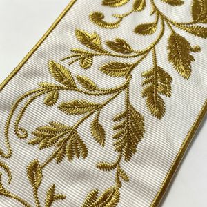 <span class=keywords><strong>Cinta</strong></span> <span class=keywords><strong>Personalizada</strong></span> de Primera Calidad, 100% Poliéster, Bordada con Hilo Dorado, Patrón Floral de Alta Densidad, 3 cm de Ancho, para Sombreros, Ropa y Bolsos - Product Image 2