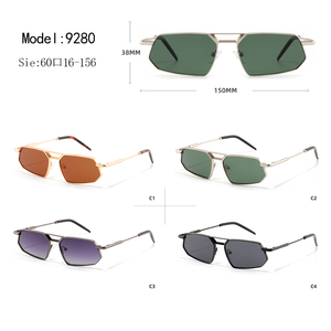 Gafas de Sol Rectangulares Unisex, Montura Metálica Completa, Lentes Gris Oscuro, Protección UV400, Modelo 13011 para Actividades al Aire Libre, Adultos - Product Image 3