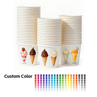 Coppette per Gelato in Carta Kraft Riciclata con Coperchi, Compostabili, Usa e Getta, per Alimenti, Stampa Personalizzata 4oz 6oz 8oz 12oz