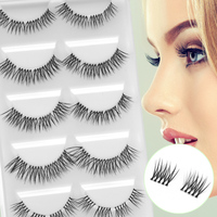 Faux cils naturels pré-cartographiés, 5 paires de 10 paires de cils qui ont l'air d'extension de cils Vente en gros