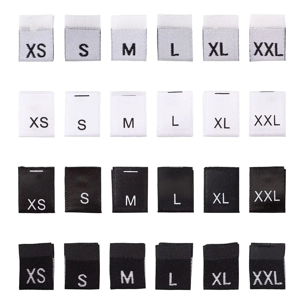 Stokta giyim dokuma boyutu etiket XS S M L XL ucuz merkezi kat dokuma konfeksiyon boyutu etiket