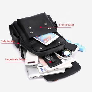 Fashion Style Pu Soft Surface Large Capacity Student Leather <b>Backpack</b> Men Bag Sports Leisure Waterproof <b>Backpack</b> - Product Image 3