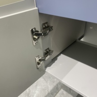Meuble de salle de bain moderne en alliage WJL, vasque en céramique avec miroir grossissant intelligent, meubles de salle de bain minimalistes