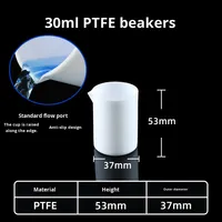 Bécher expérimental en PTFE avec poignée et couvercle en tailles 100 250 500ml personnalisation ODM disponible