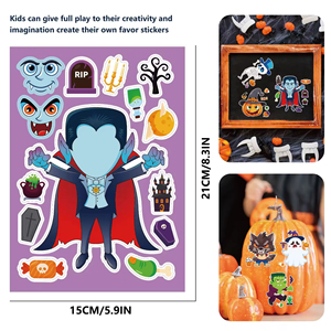 Pegatinas Personalizadas <span class=keywords><strong>de</strong></span> Halloween para Niños, con Logotipo Personalizado, <span class=keywords><strong>de</strong></span> Dibujos Animados, Clásicas, <span class=keywords><strong>de</strong></span> Terror, Divertidas, para Recompensas <span class=keywords><strong>de</strong></span> Jardín <span class=keywords><strong>de</strong></span> Infancia - Product Image 4