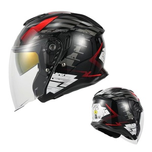 Nouveau <span class=keywords><strong>casque</strong></span> de <span class=keywords><strong>moto</strong></span> 3/4 certifié DOT pour hommes et femmes, course, doublure en mousse ABS, double fermeture rapide, toutes saisons, grande taille, face ouverte - Product Image 1