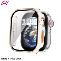 Casing Kaca Tempered Berukir Laser 6D untuk Jam Tangan 38-49Mm Pelindung Layar PC Keras Tampilan HD Modis Mewah Sangat Tipis