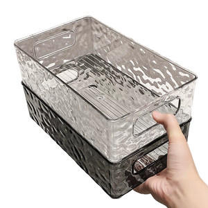 Cubo de almacenamiento de PP transparente moderno, contenedor de plástico, organizador de escritorio multifuncional para uso doméstico, diseño plegable para ropa rectangular - Product Image 1