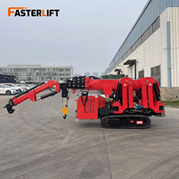Mini-grue araignée mobile Fasterlift certifiée CE, alimentée au diesel/électrique/essence, hauteur de levage de 25 m, capacité de 1 à 16 tonnes, énergie