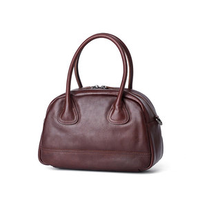 Custom OEM Ladies New Fashion High Quality Genuine Cowhide Leather Shoulder Bowling <b>Bag</b> for Women Luxury Handbags - Product Image 4