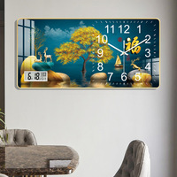 Horloge murale moderne en quartz silencieuse avec affichage de la température, décoration Art Déco pour salon, horloge murale à quartz à fixer au mur