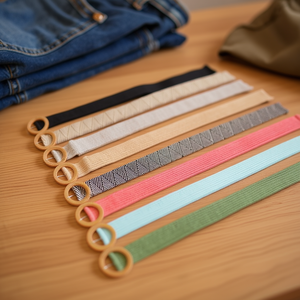 Cinturón de Tela con Hebilla Redonda de Imitación de Ratán de 5 cm, Cinturones de Cuero PP - Product Image 3