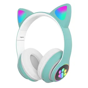 Auriculares LED con orejas de gato para niños y niñas, bonitos, con micrófono - Product Image 1