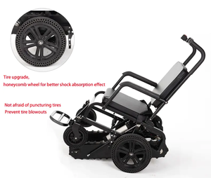 車椅子用折りたたみ式屋外電気階段クライマー,リチウム電池電源階段式車椅子ヘッドレスト付き - Product Image 2