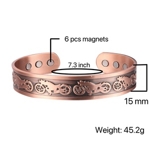 Junhong Jewelry Motorcycle Men's Custom Bangle Pure <b>Copper</b> <b>Bracelet</b> for Arthritis Pain Relief Fashionable - Product Image 3