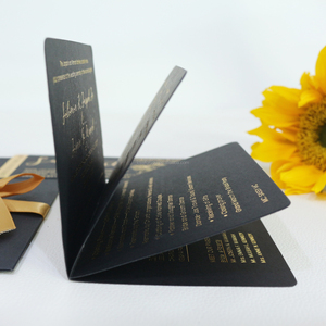 Invitation de mariage de voyage de passeport noir d'or DIY cartes d'embarquement cartes de mariage à l'étranger Invitations d'étiquette de billet d'avion - Product Image 6